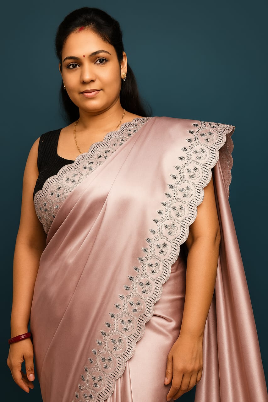 Womens New Latest Bollywood Fancy Party Wear Satin Silk chu and Swaroski Work