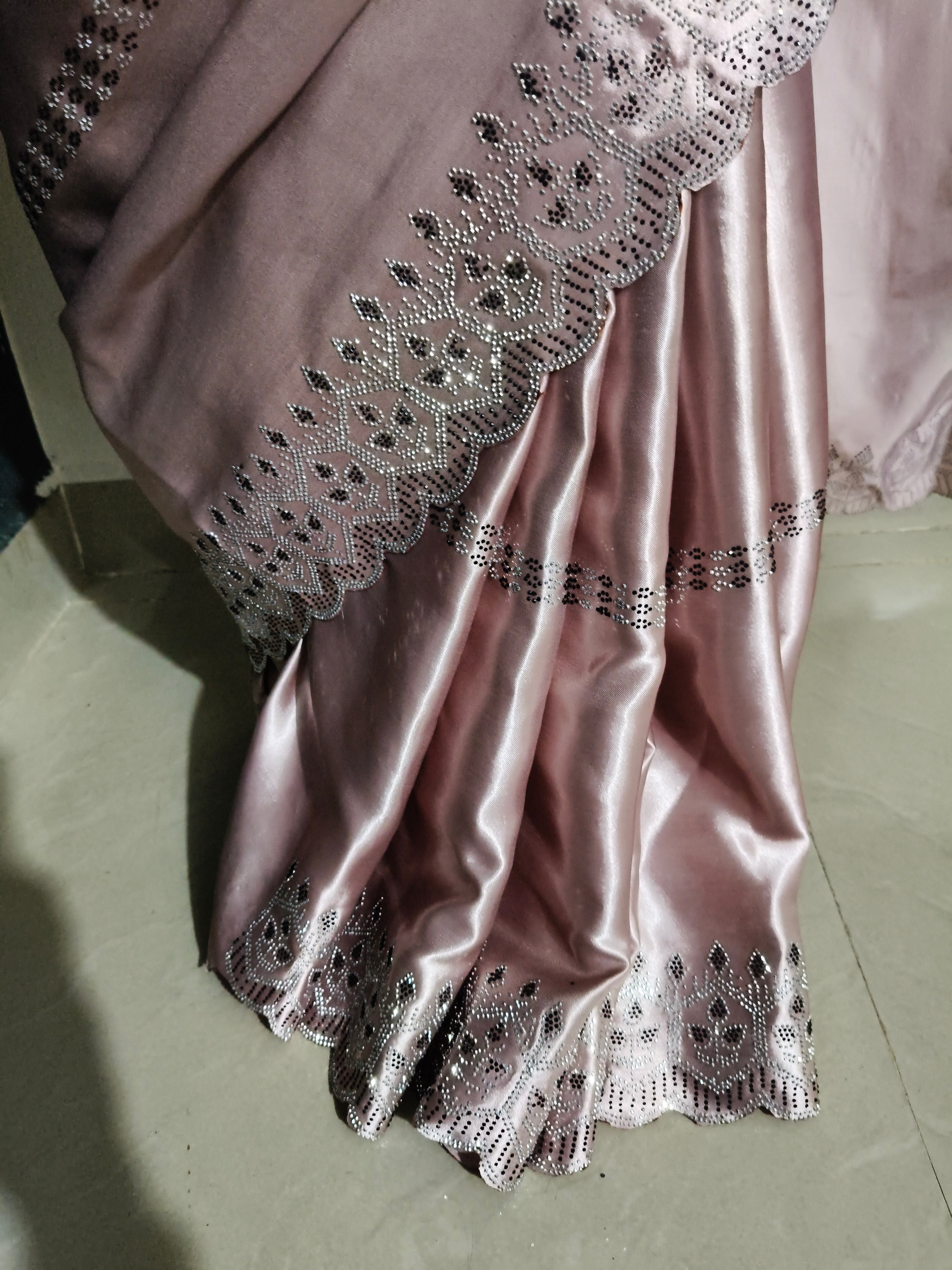 Womens New Latest Bollywood Fancy Party Wear Satin Silk chu and Swaroski Work