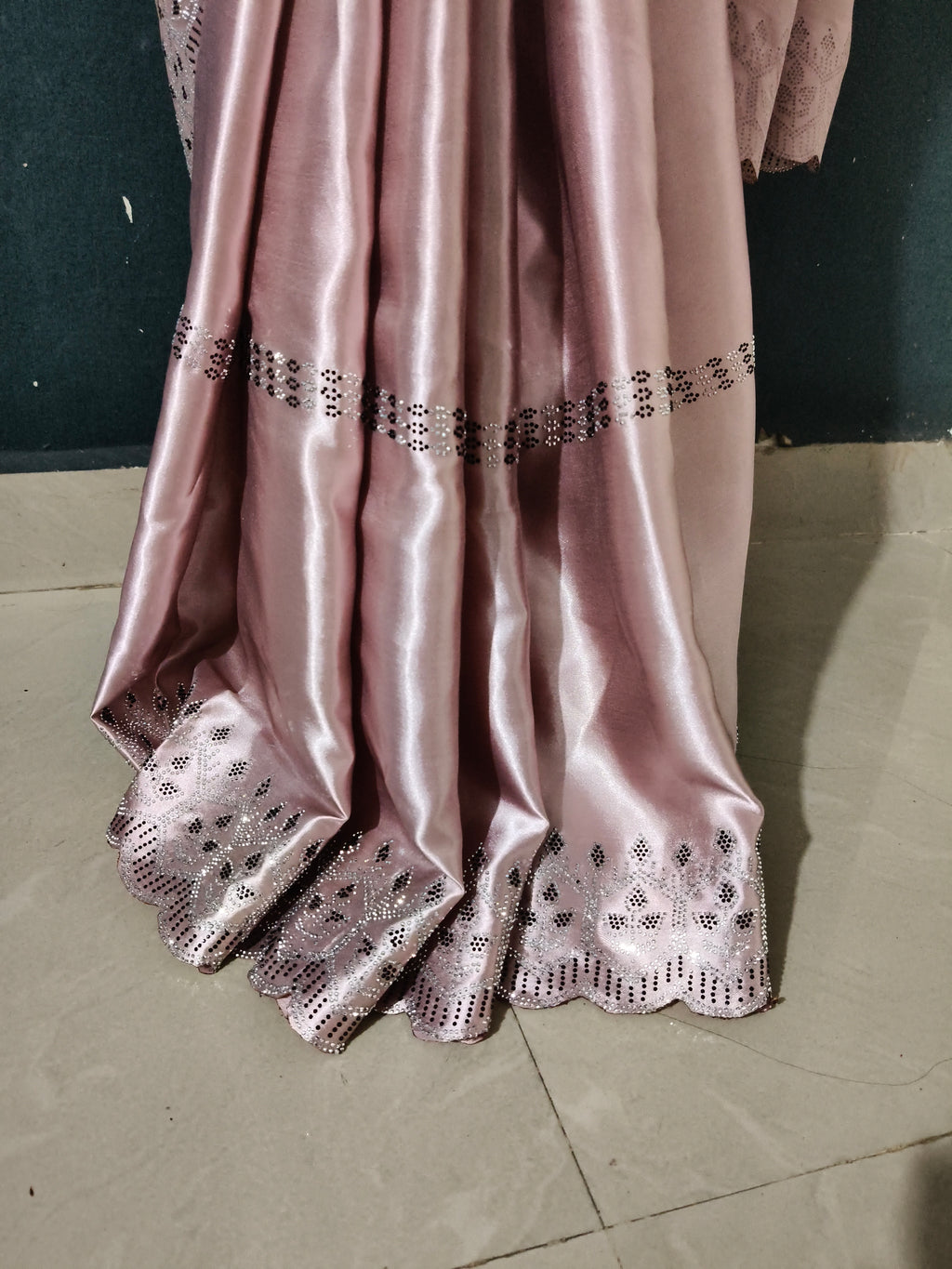 Womens New Latest Bollywood Fancy Party Wear Satin Silk chu and Swaroski Work