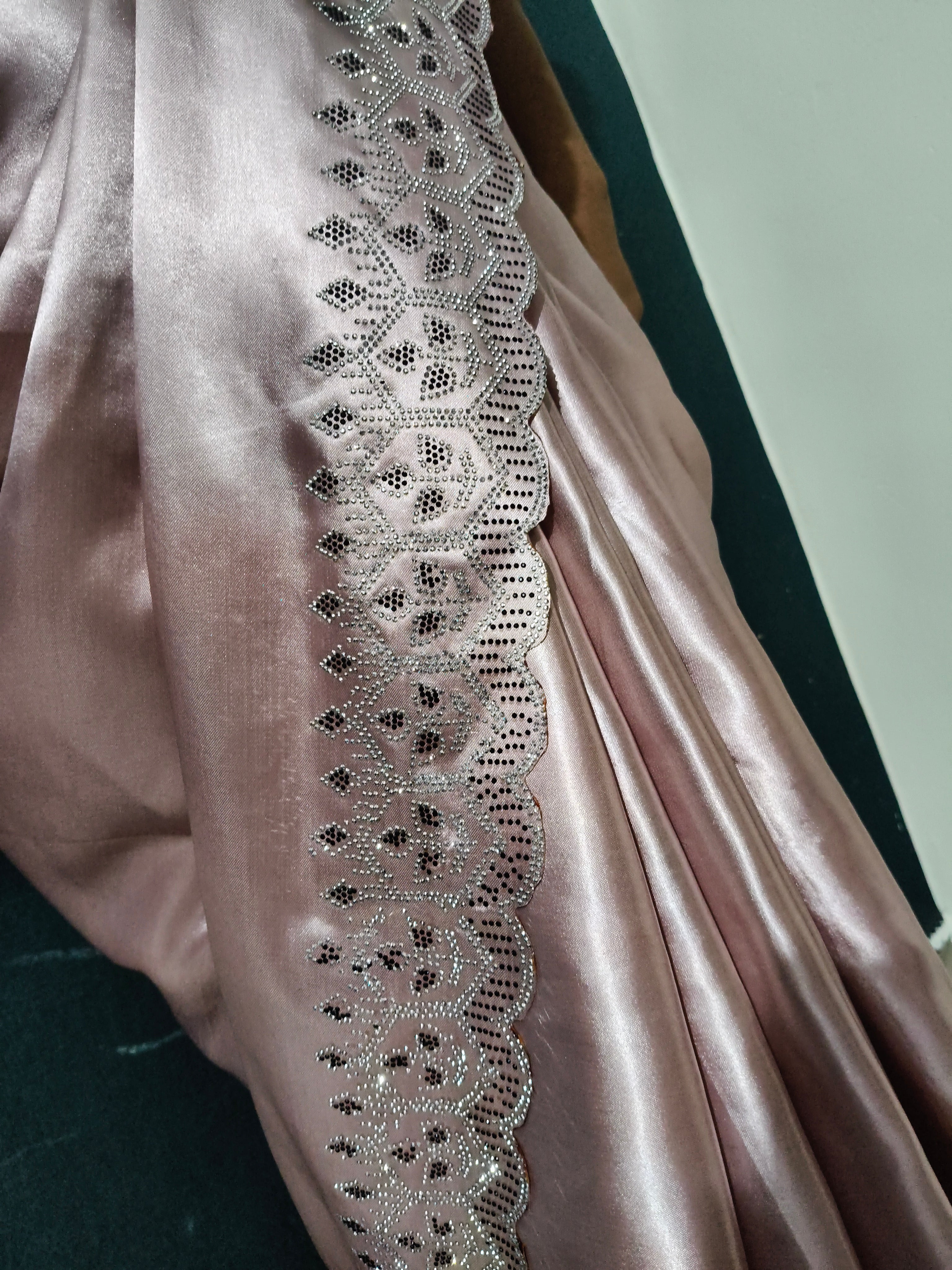 Womens New Latest Bollywood Fancy Party Wear Satin Silk chu and Swaroski Work