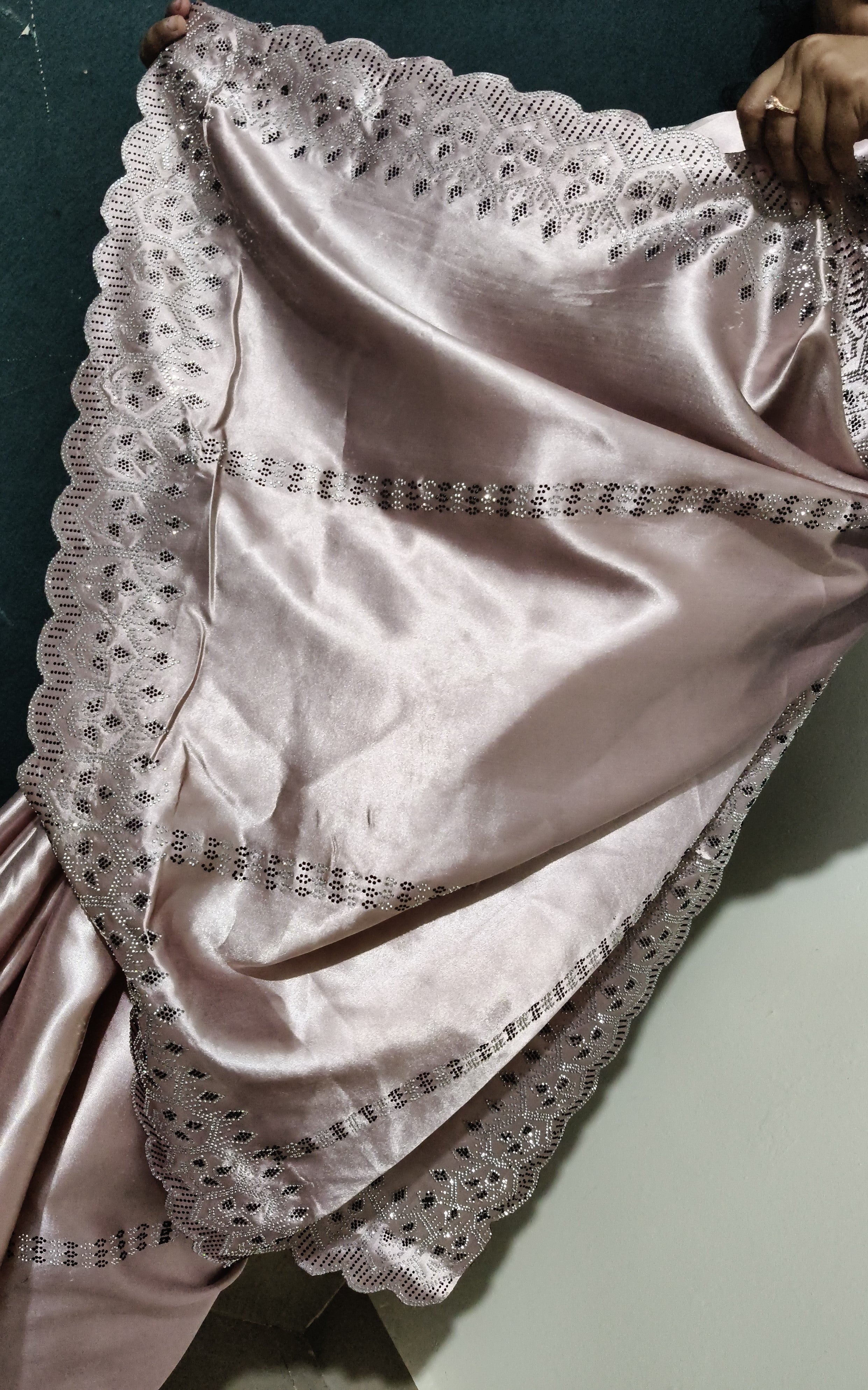 Womens New Latest Bollywood Fancy Party Wear Satin Silk chu and Swaroski Work