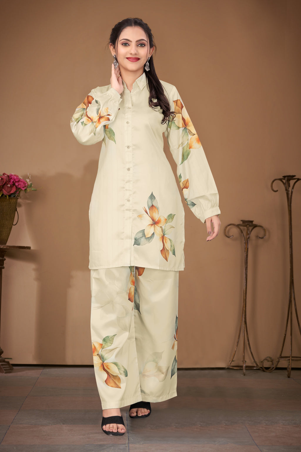 Stylish Co-ord Set for Women – Trendy Summer Travel Outfit | Lightweight 2 Piece for Holiday Look & Puja