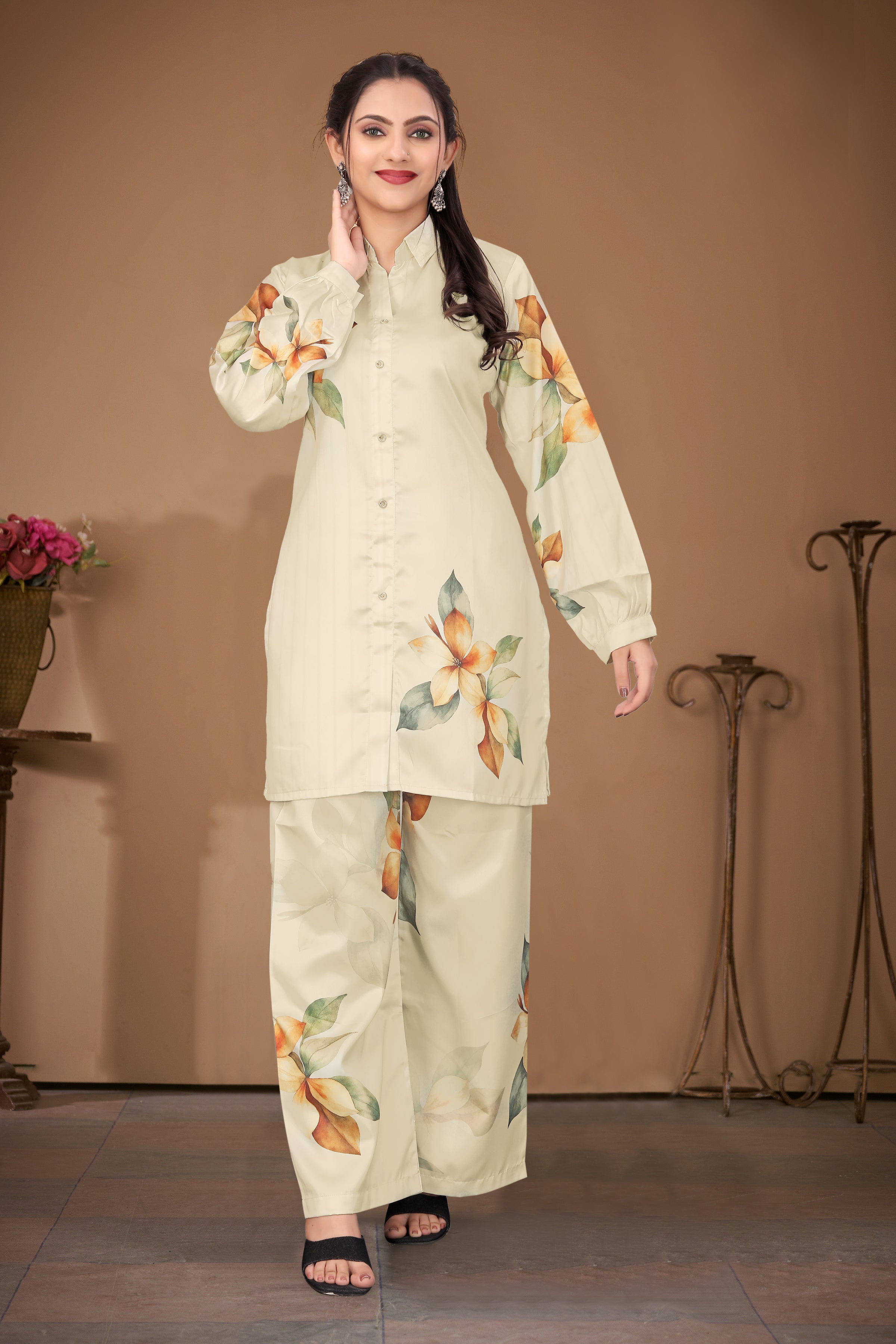 Stylish Co-ord Set for Women – Trendy Summer Travel Outfit | Lightweight 2 Piece for Holiday Look & Puja