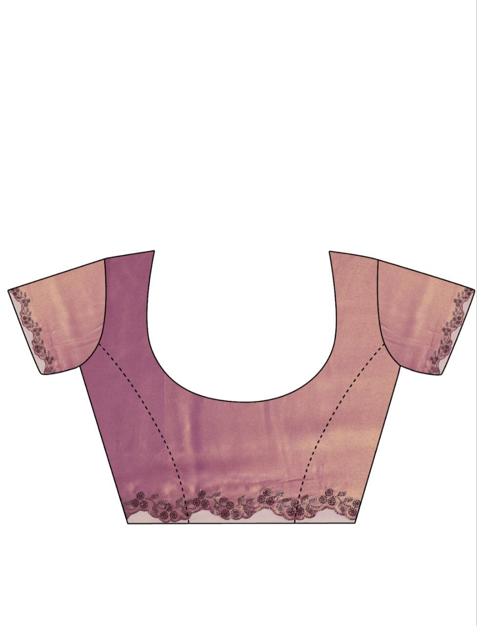 Exclusive Designer Pure Satin Silk Cut Work Siroski border work saree