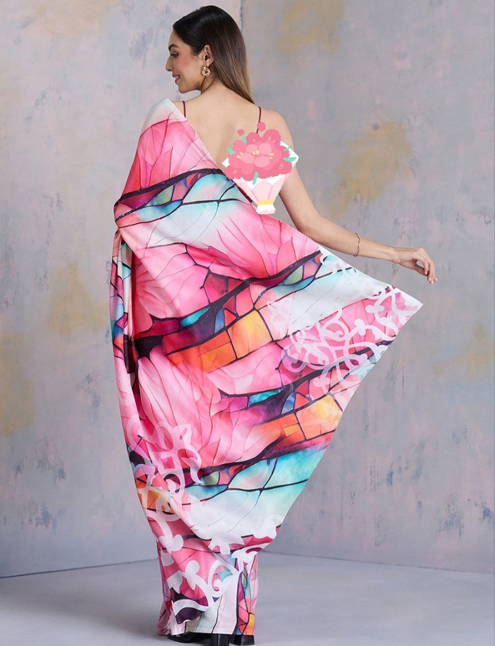 "Elegant Women's Handloom Tussar Silk Saree - Simple Multicolor Digital Print with Unstitched Blouse for Ethnic Indian Wear"