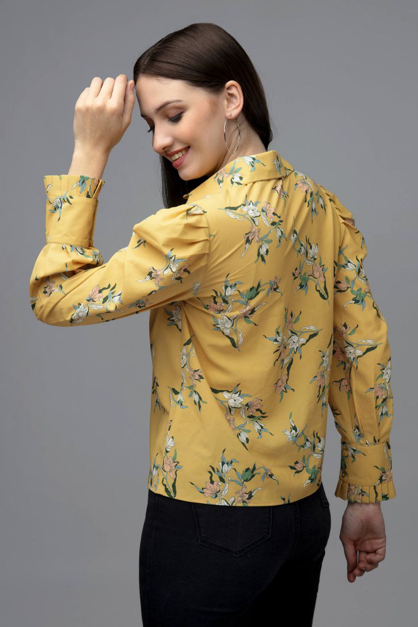 Women’s Korean Style Oversized Button-Down Long Sleeve Shirt | Trendy Floral Top for Women