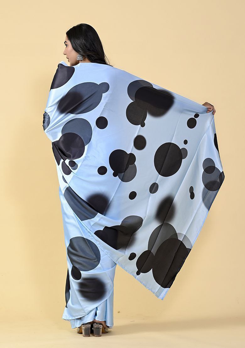 Women's Japan Satin Digital Floral printed Fashion Saree With Blouse Piece