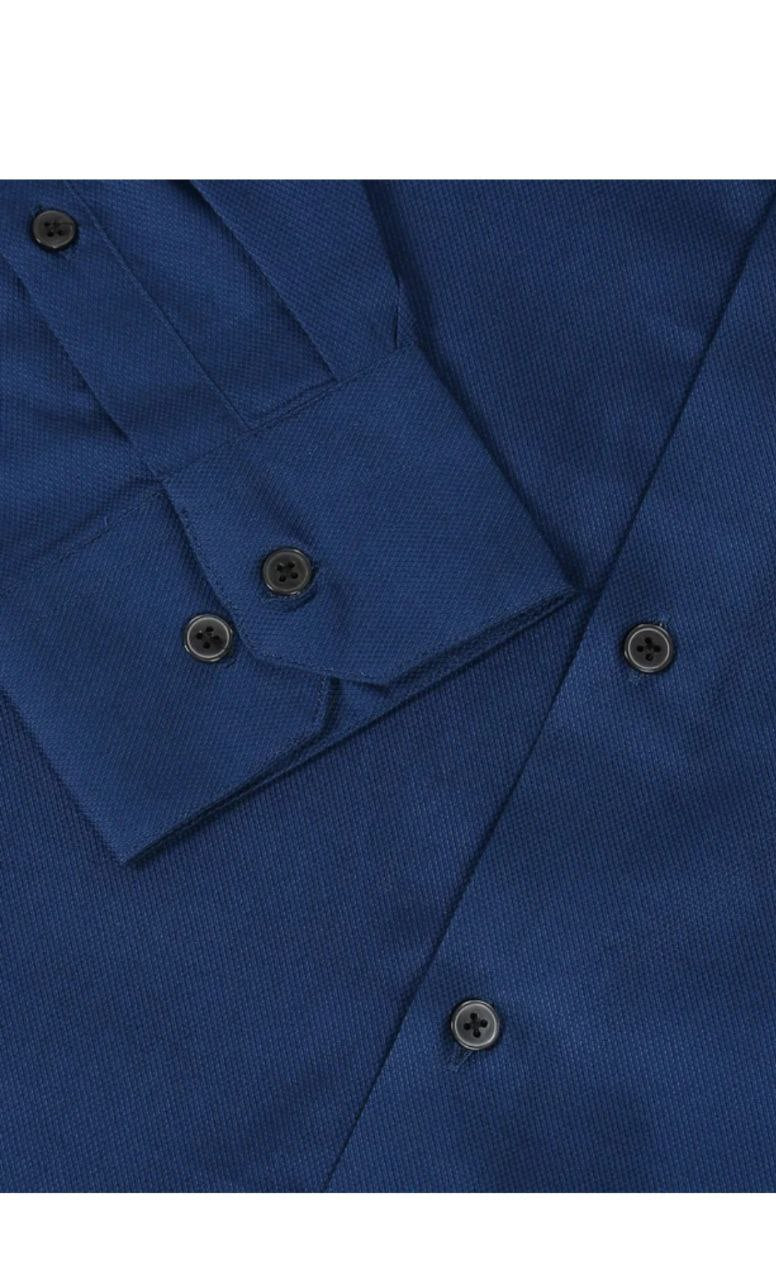 Premium Dark Blue Button-Down Dress Shirt for Men – High-Quality Cotton Formal Shirt, Perfect for Business Meetings, Weddings, and Special Occasions
