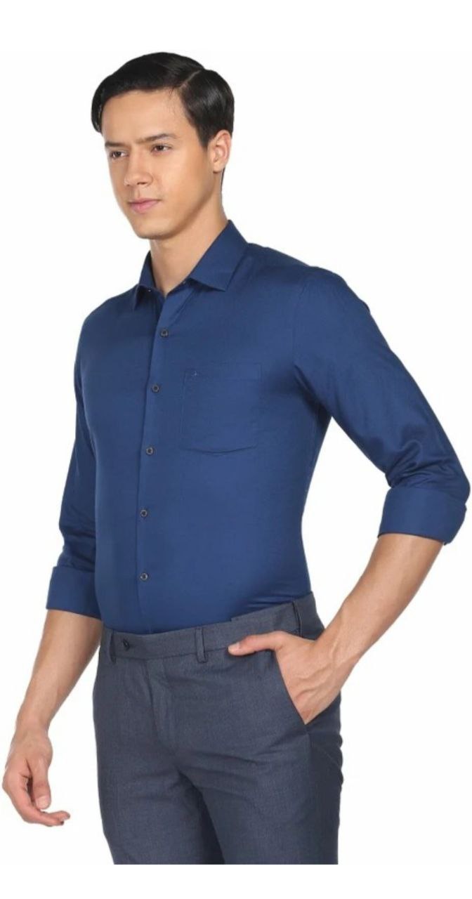 Premium Dark Blue Button-Down Dress Shirt for Men – High-Quality Cotton Formal Shirt, Perfect for Business Meetings, Weddings, and Special Occasions