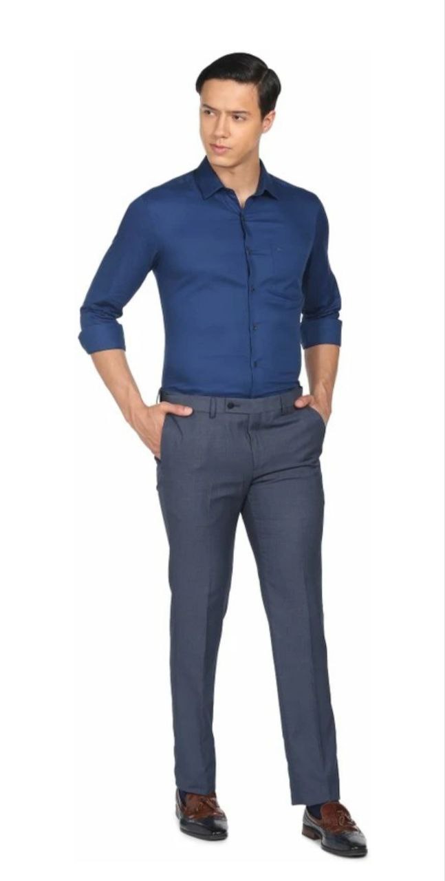 Premium Dark Blue Button-Down Dress Shirt for Men – High-Quality Cotton Formal Shirt, Perfect for Business Meetings, Weddings, and Special Occasions