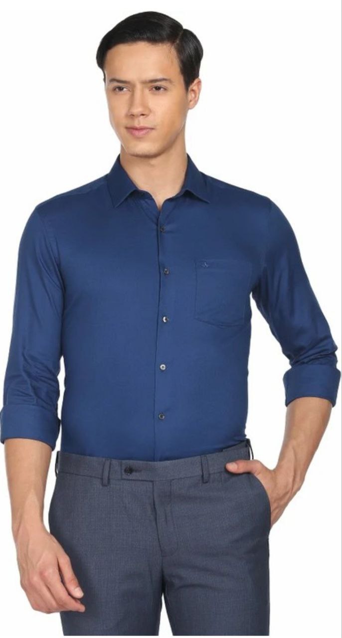 Premium Dark Blue Button-Down Dress Shirt for Men – High-Quality Cotton Formal Shirt, Perfect for Business Meetings, Weddings, and Special Occasions
