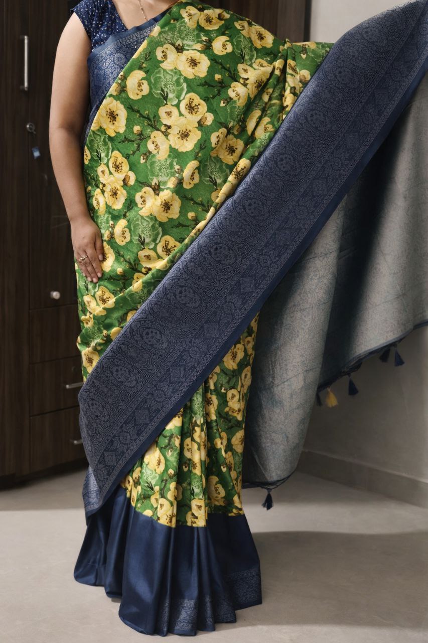 Digital Print Jacquard Saree – Elegant Designer Party Wear K-j-Jacquard-1