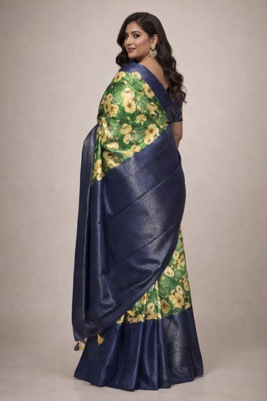 Digital Print Jacquard Saree – Elegant Designer Party Wear K-j-Jacquard-1