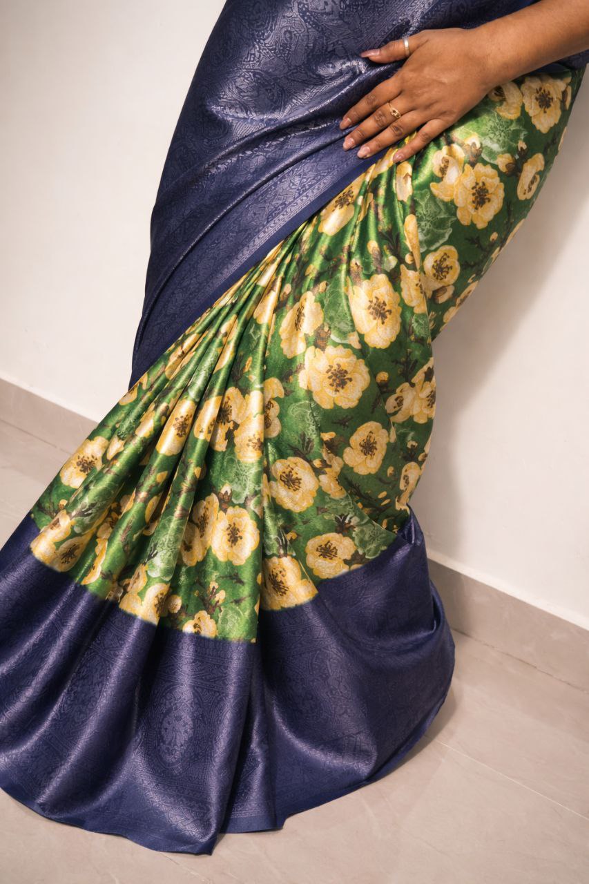 Digital Print Jacquard Saree – Elegant Designer Party Wear K-j-Jacquard-1